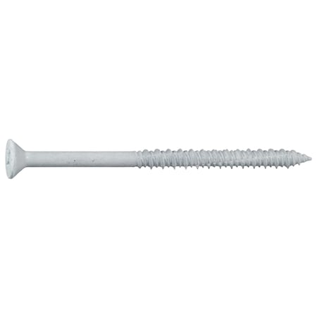 Midwest Fastener Masonry Screw, 1/4" Dia., Flat, 3 3/4 in L, Steel White Ruspert, 100 PK 53732